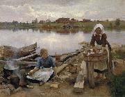Eero Jarnefelt JaRNEFELT Eero Laundry at the river bank 1889 oil on canvas